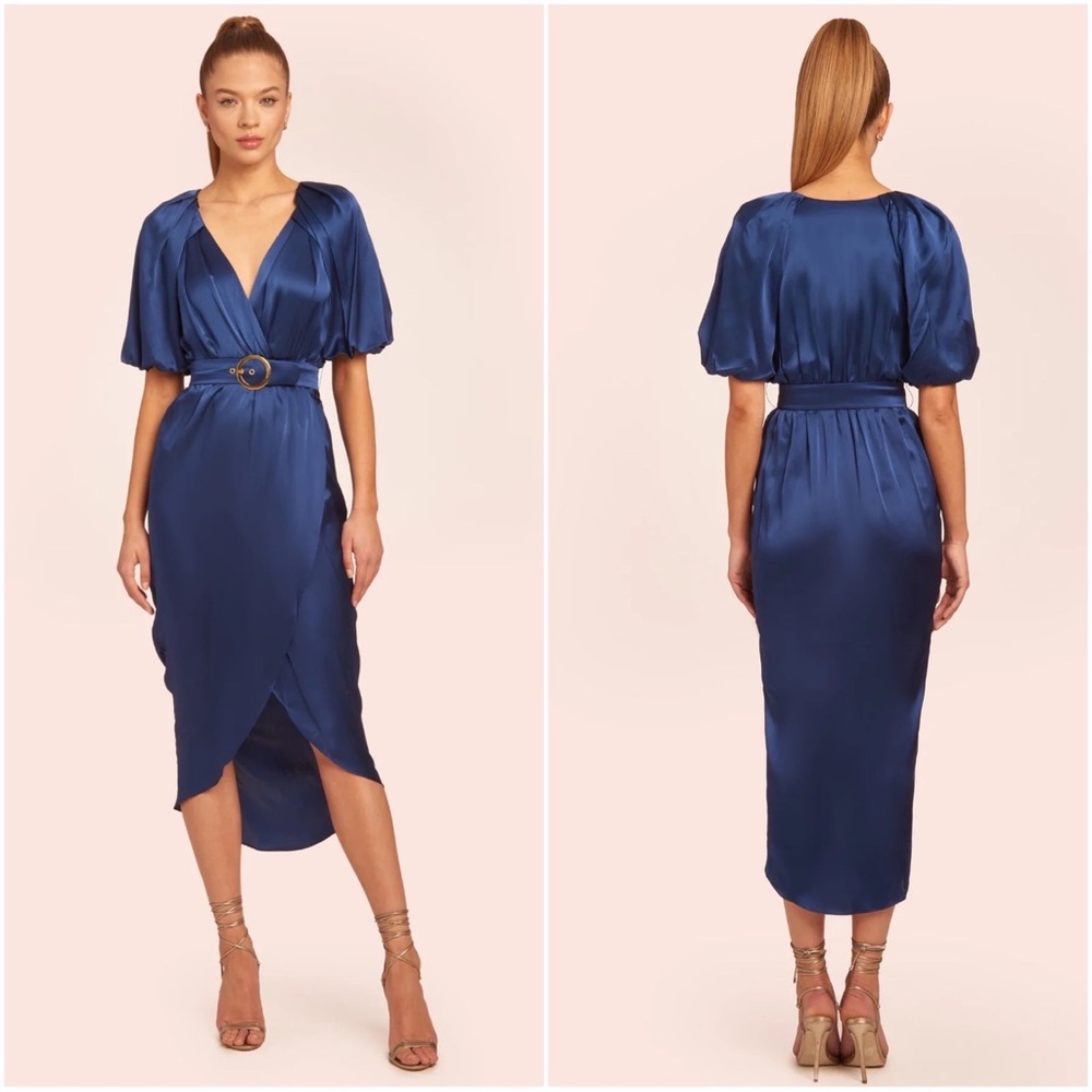 AMANDA UPRICHARD Durand Silk Midi Dress - Emerson